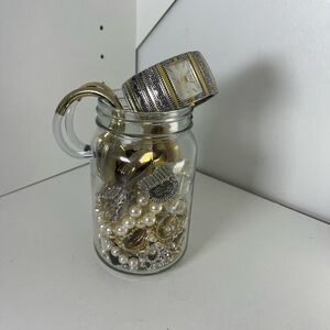 Mixed Lot Fashion Jewelry Watch Bracelets Rings‎ Necklaces Gold Silver Tones